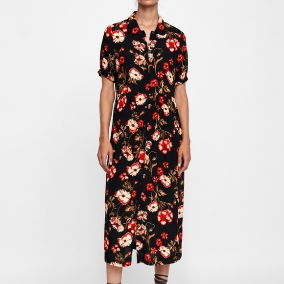 Zara Dresses & Skirts - Zara size Small Black Floral Print Maxi Dress